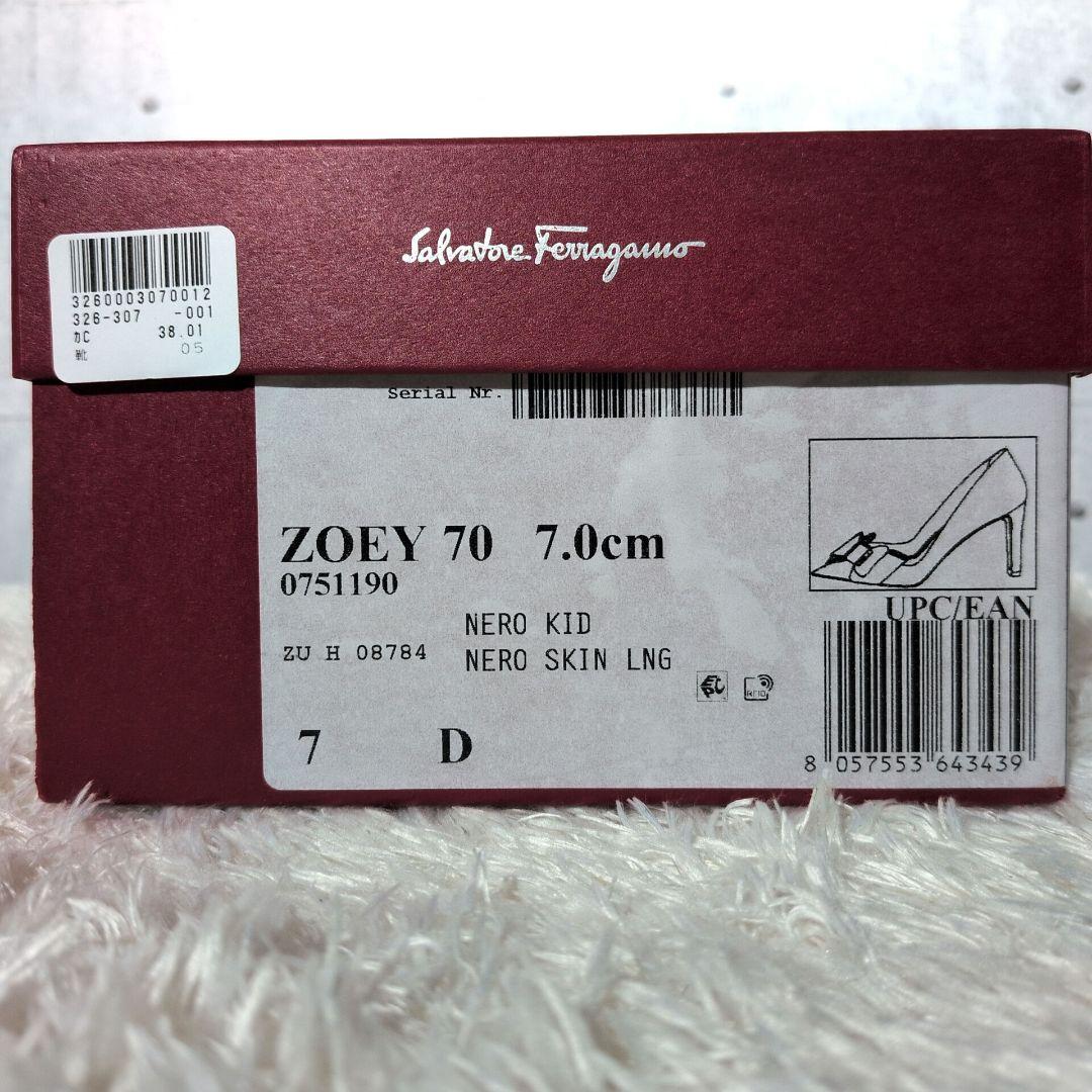 【未使用保管品 箱,保存袋付き】フェラガモ　ZOEY　リボンディテールパンプス