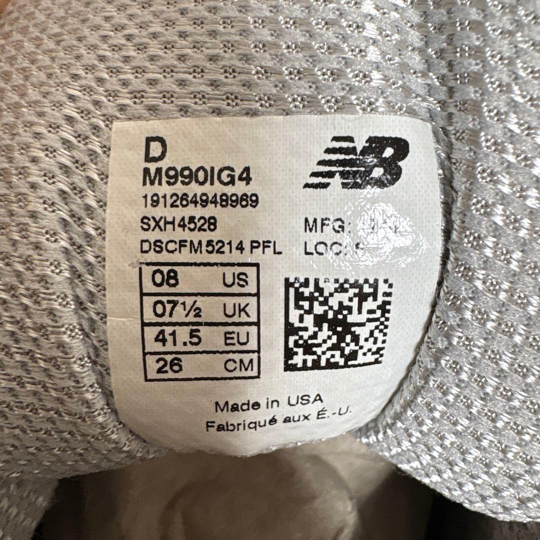 New Balance 990v4／USA製／M990IG4／26㎝／グレー