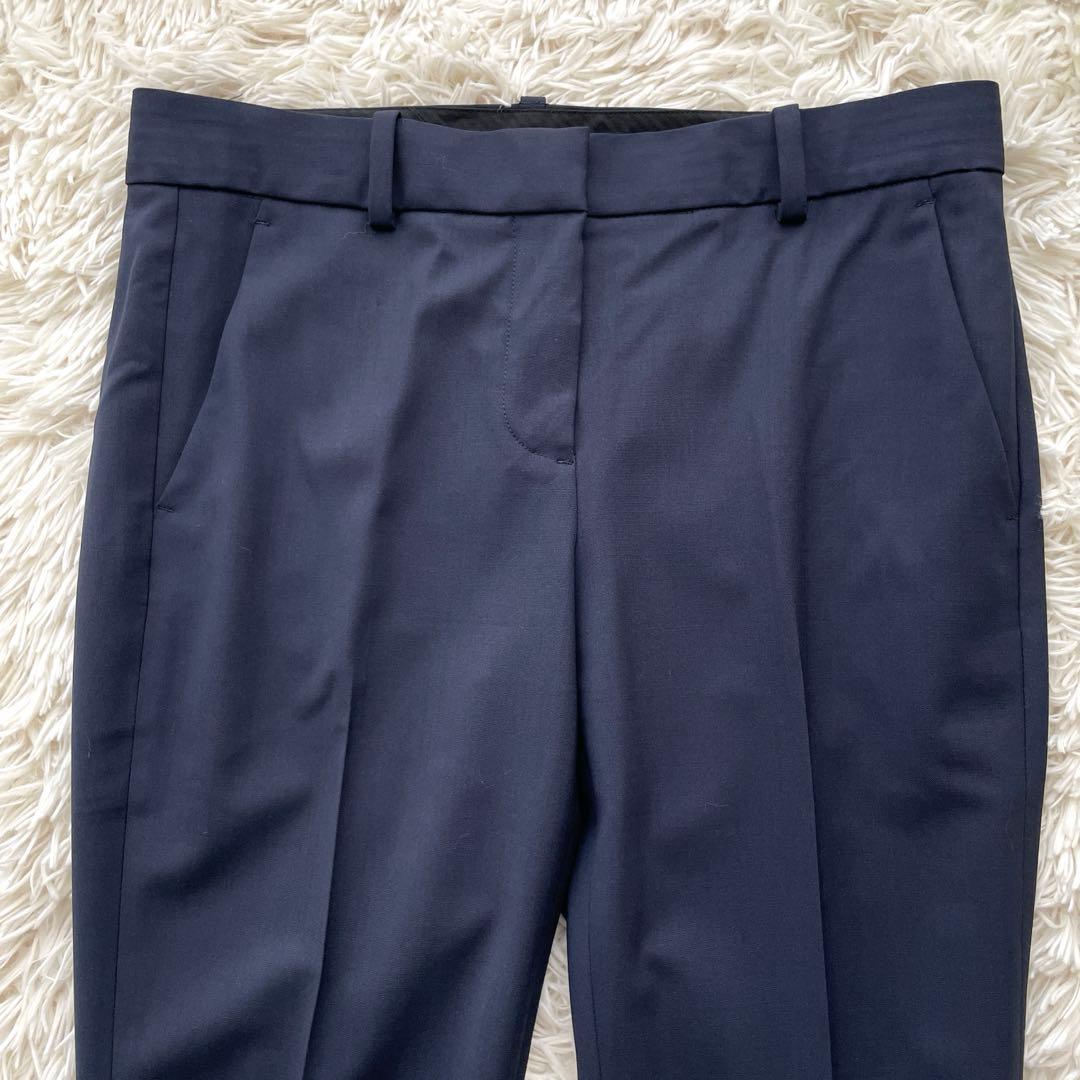 【専用Theory】パンツスーツ ノーカラージャケット ストレッチ ネイビーM