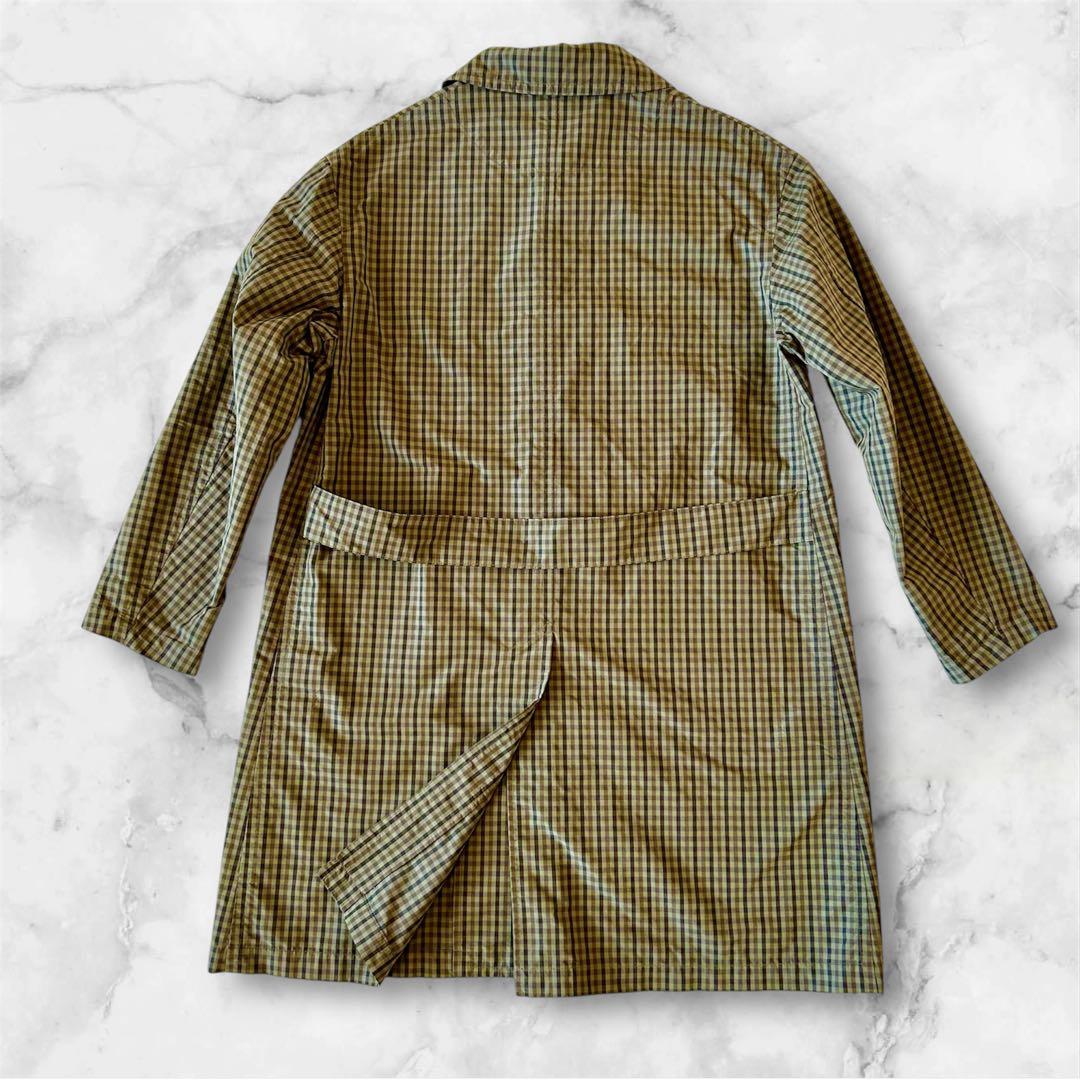 DANTON ダントン ナイロンタフタステンカラー　チェック スプリングコート