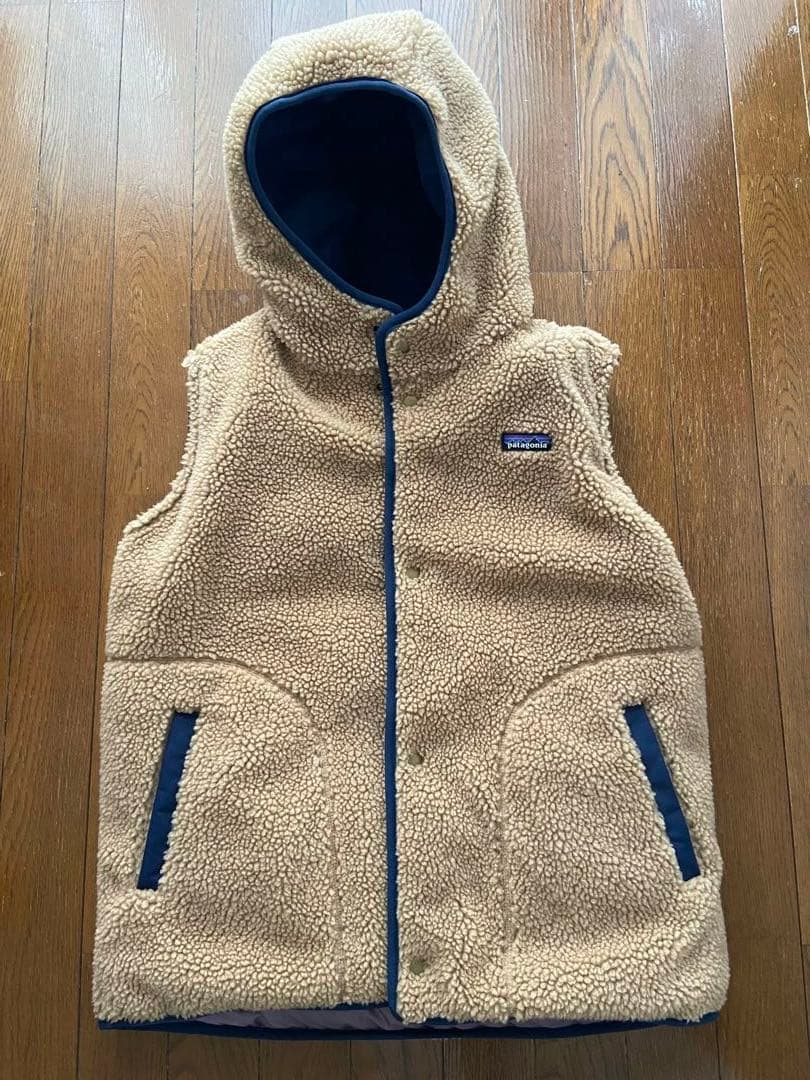 【良品】パタゴニア リバーシブルベスト パープル　キッズXXL