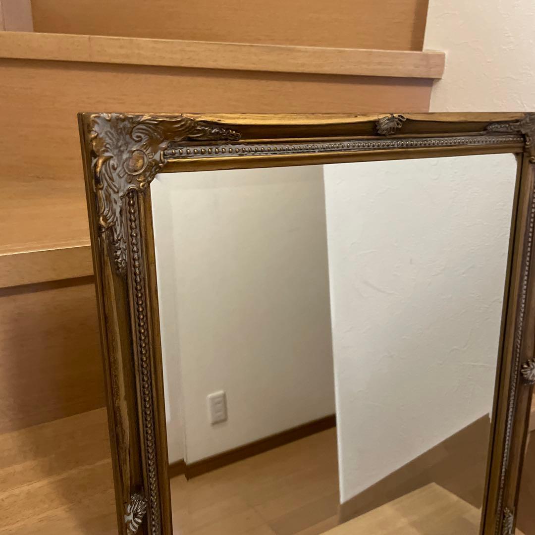 栄進物産　金縁　壁掛けミラー