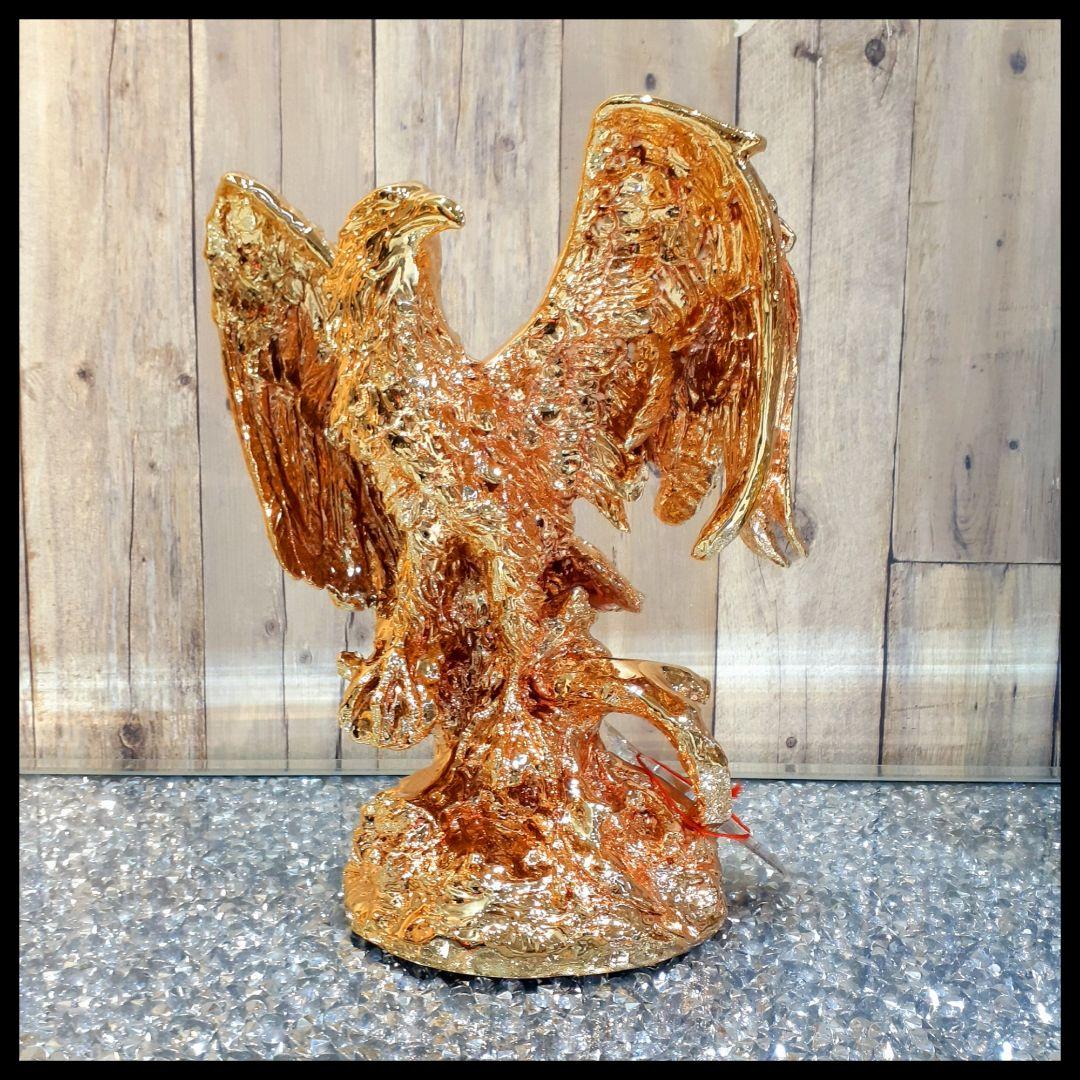 輸入雑貨　アニマルオブジェ　ピンクゴールド　『羽ばたく鷹・イーグル』　縁起物