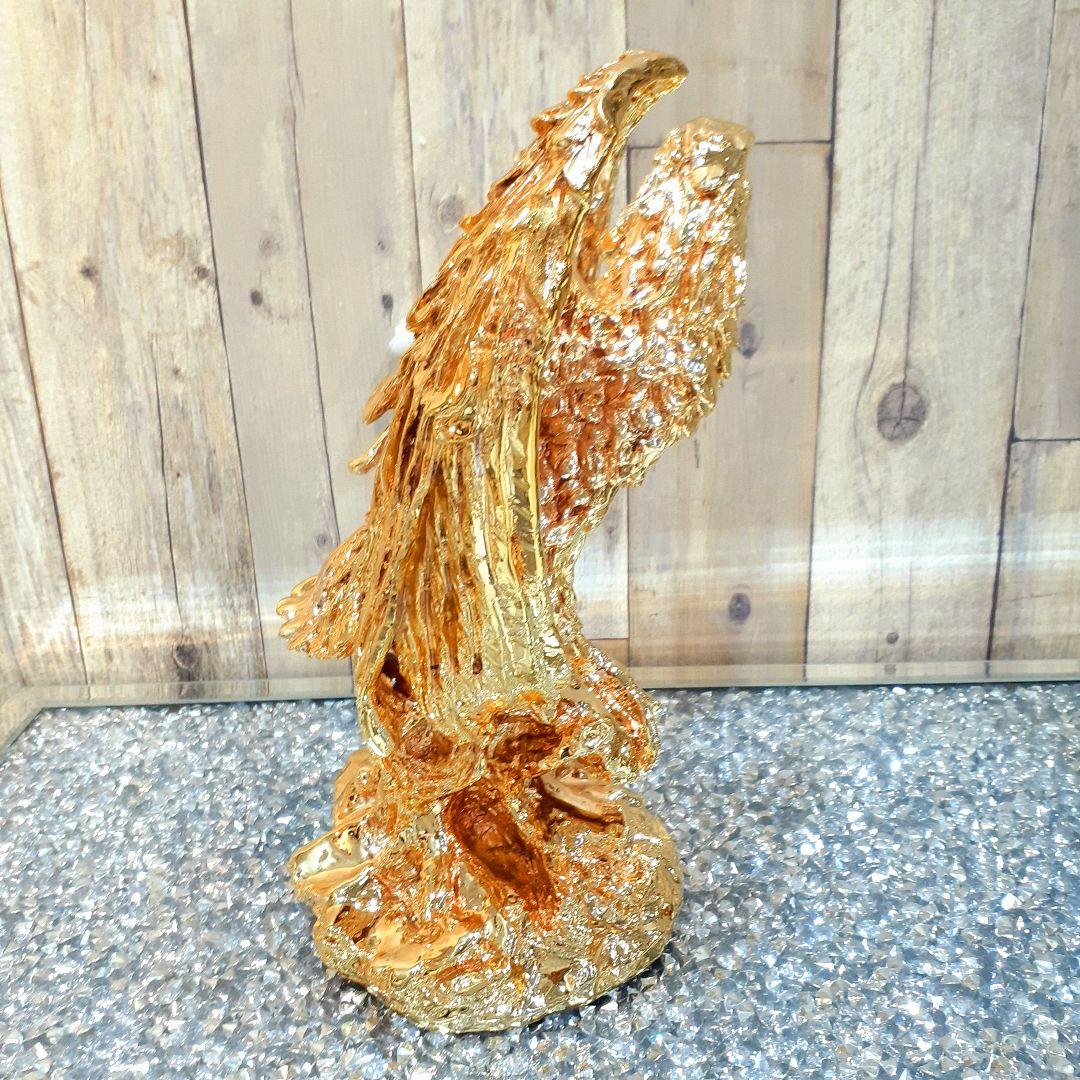 輸入雑貨　アニマルオブジェ　ピンクゴールド　『羽ばたく鷹・イーグル』　縁起物