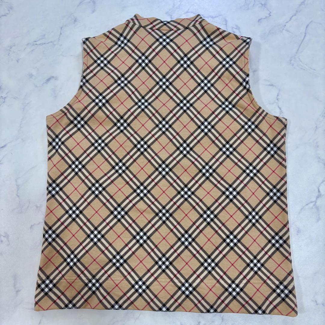 美品 BURBERRY GOLF ノバチェック ジップベスト L ストレッチ