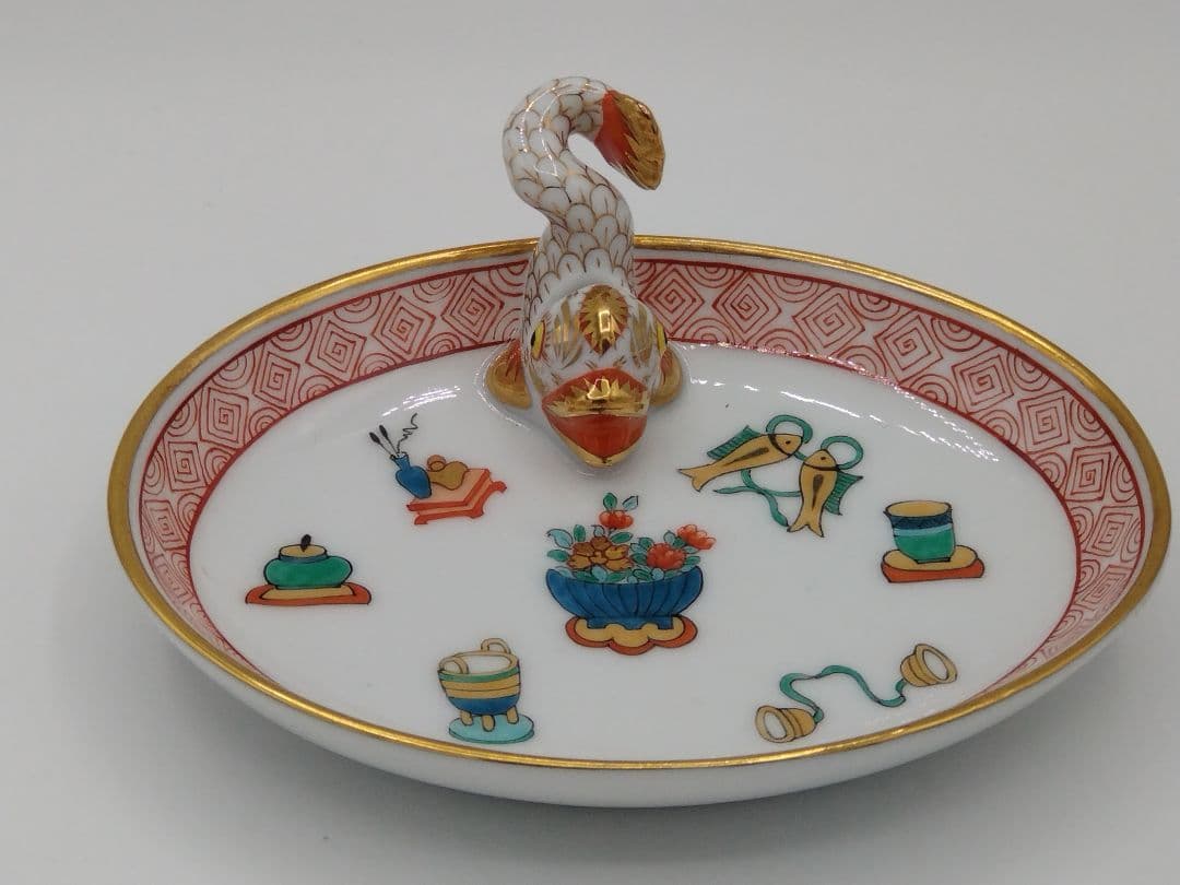 追加出品 HEREND「シノワズリ　ボワッソン」宝尽くし 小物入れ ミニトレイ