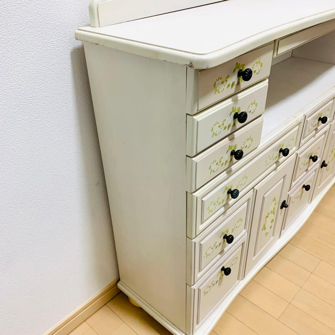 ロココ調 6段 チェスト ジャスミン　アンティーク 姫系　　キャビネット 白家具