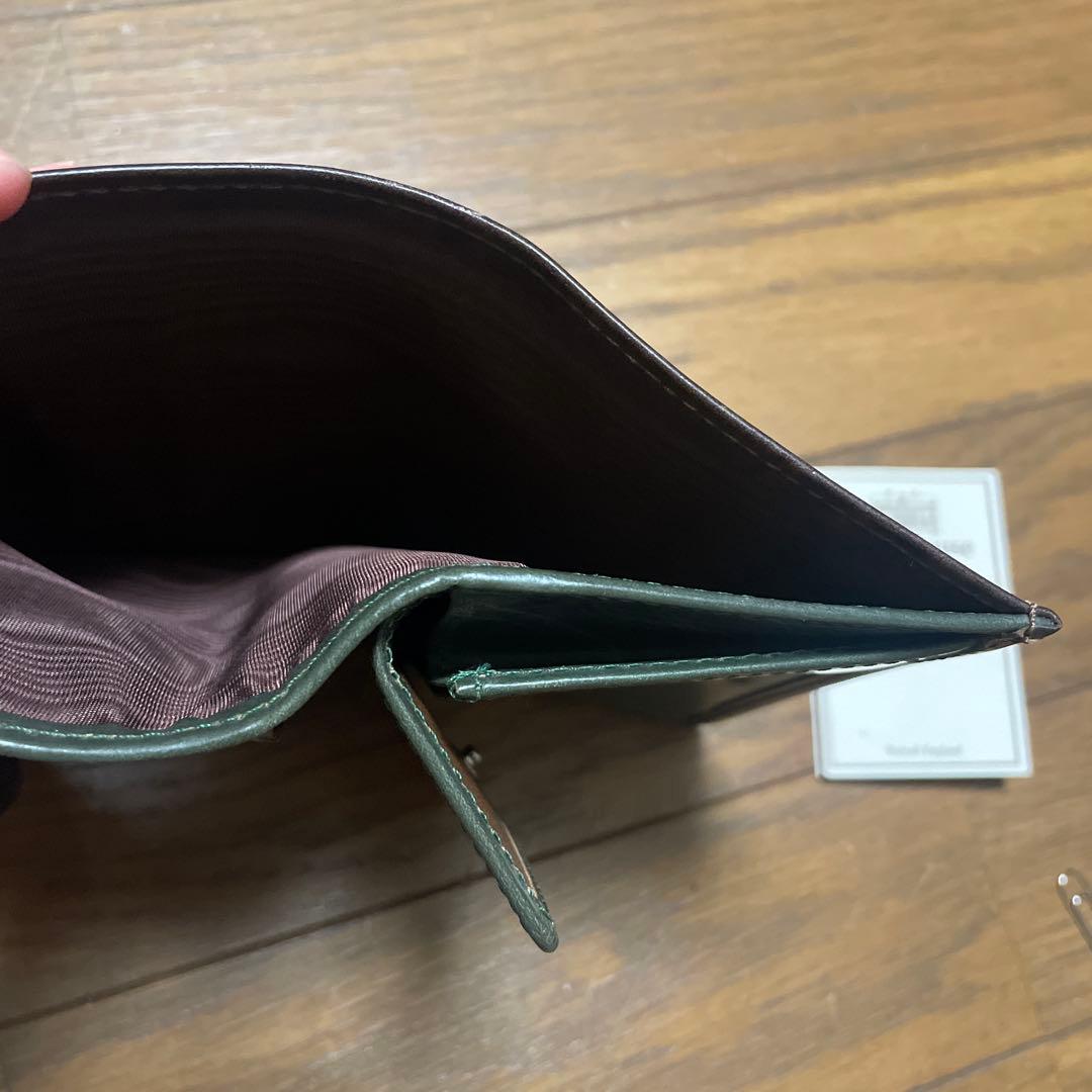 Whitehouse Cox 三つ折り財布 ダークブラウン✖️グリーン　箱なし