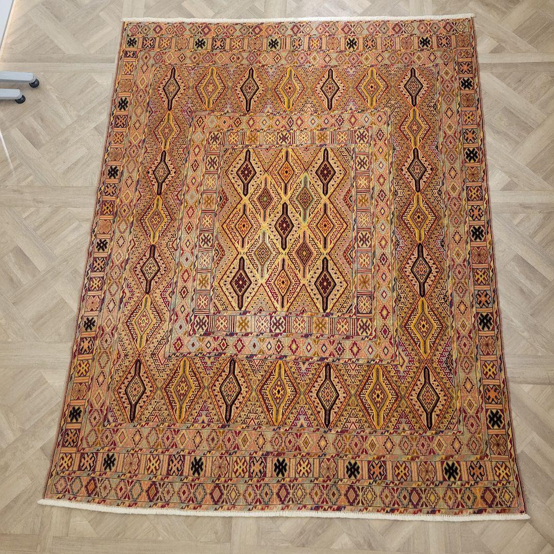 127x169cmアフガニスタン手織りキリム(359)カーペット・じゅうたんラグ