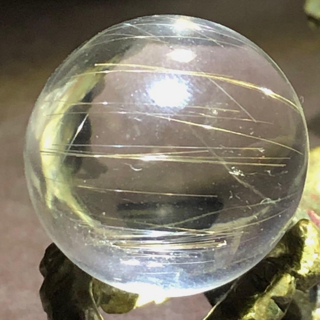 ☆別格高級品質！帝王秘宝②！極美！シルバー ルチル 丸玉　スフィア