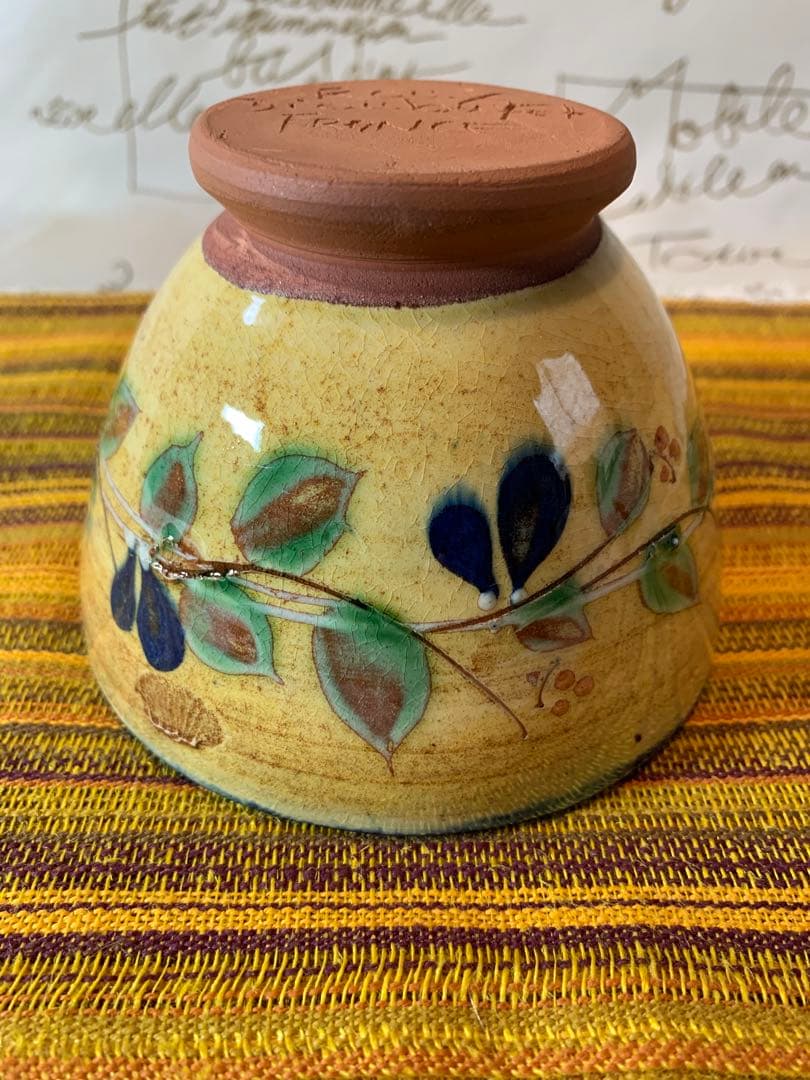 フランス製　プロバンスのビンテージの女性作家の素敵なオリーブ柄の小鉢2個セット！