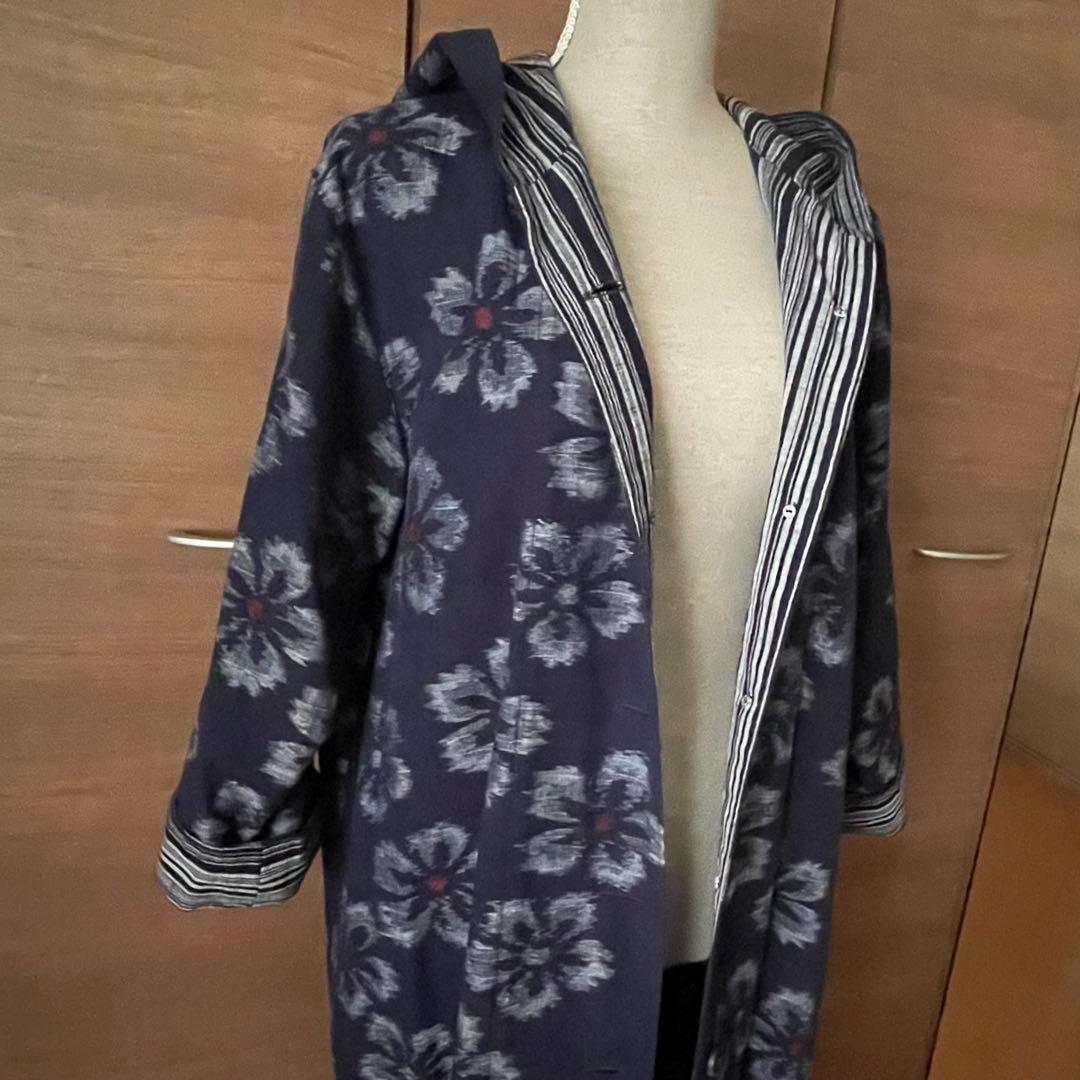 【Yukkorin45です】　久留米絣　フード付き コート