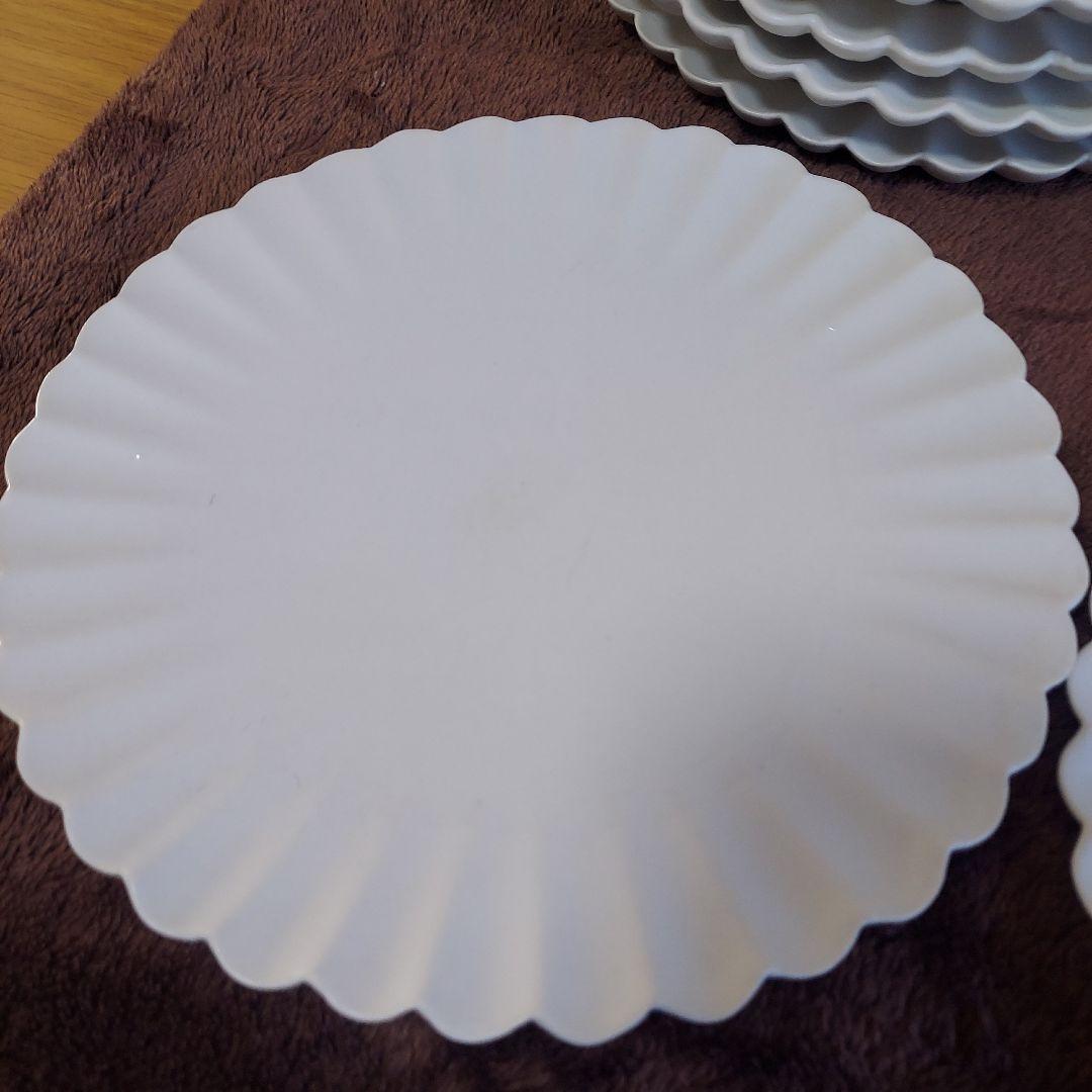 臼杵焼 輪花プレート 白 10枚 新品未使用 ４枚 開封済 ６枚