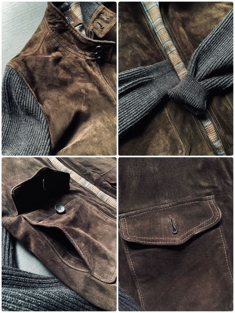 THE JACK LEATHER 肉厚スエードとニットの粋なコンビブルゾン