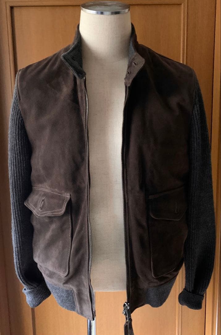 THE JACK LEATHER 肉厚スエードとニットの粋なコンビブルゾン