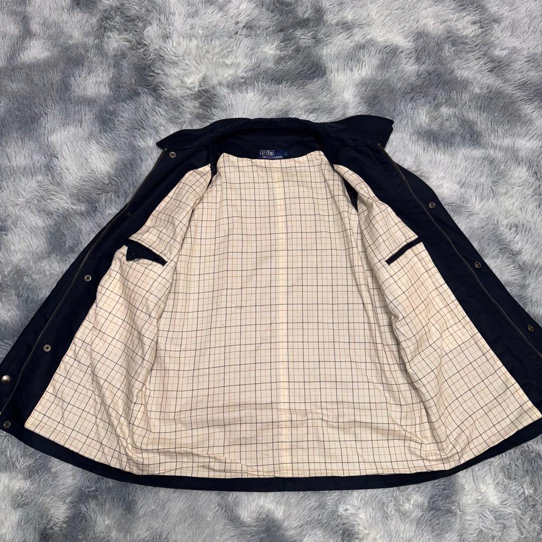 90s POLO by Ralph Lauren レザー切替 ステンカラーコート