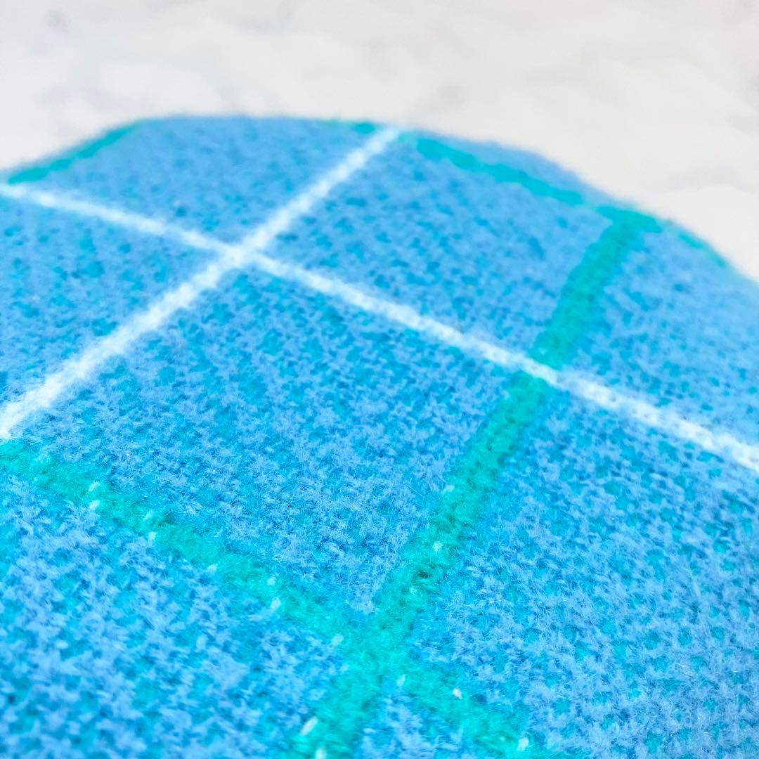 Hermes エルメス✨アヴァロン ブランケット　シルク混　ロゴ　ブルー