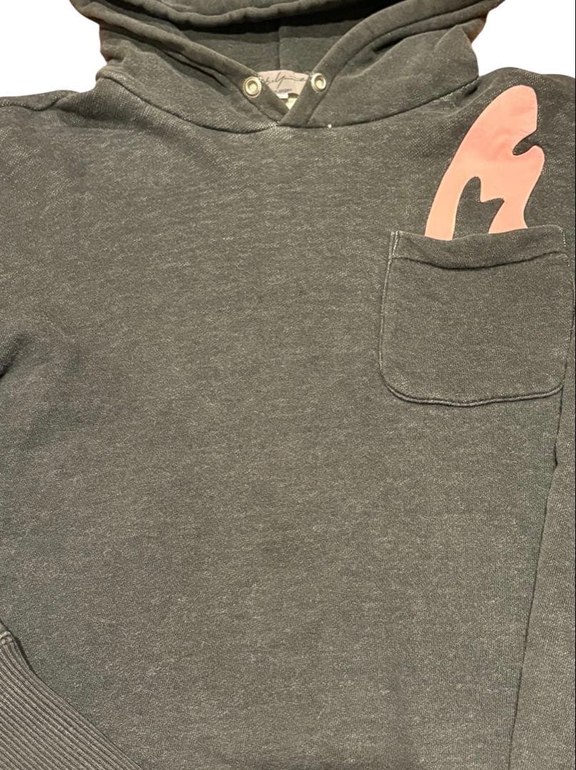 Yohji Yamamoto ヨウジヤマモト ワンポイントピンク パーカー