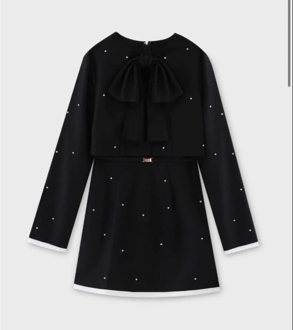 ワンピース M me eme Ribbon bijou mini onepiece