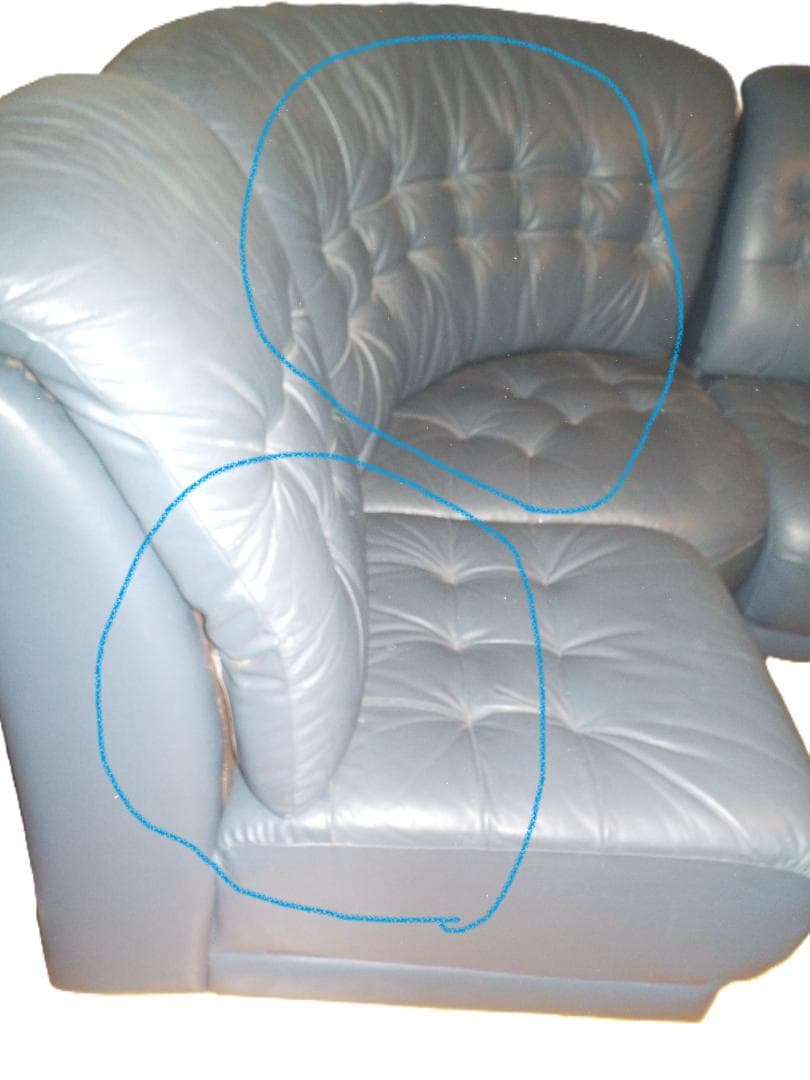 レザー　コーナーソファセット　五人掛け②