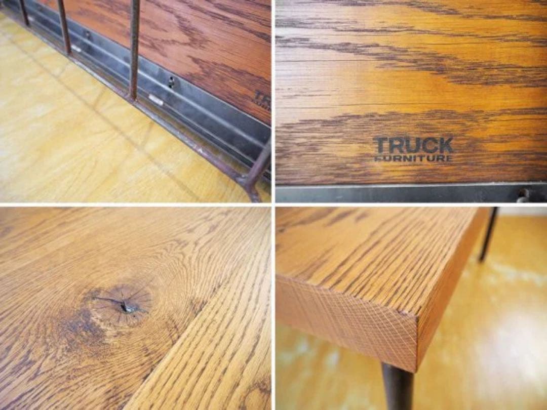 かしわもちはんTRUCKfurnitureオークアイアンレッグローテーブル