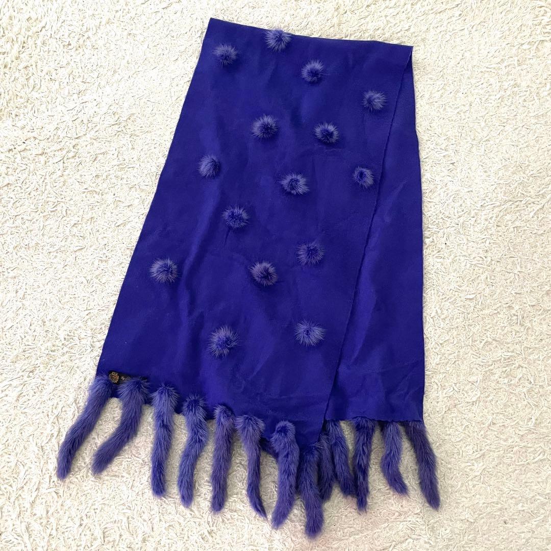 【美品】ロロピアーナ カシミヤ 100% マフラー パープル