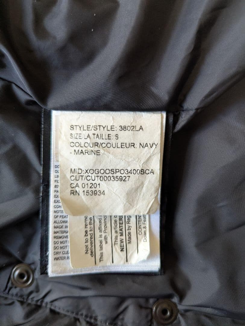 カナダグース❄️　ダウン　3802LA　シェルバーン　Sサイズ　レディース　紺