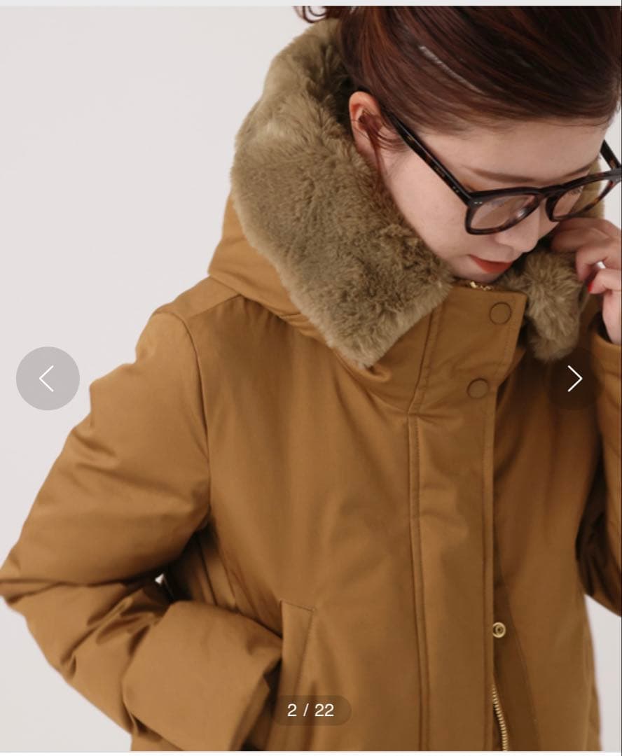 WOOLRICH ウールリッチ ダウンジャケット ロングコートブラウン茶フード