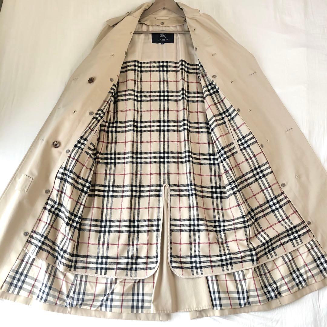 Burberry Londonバーバリーウールライナー付ロングトレンチコート38