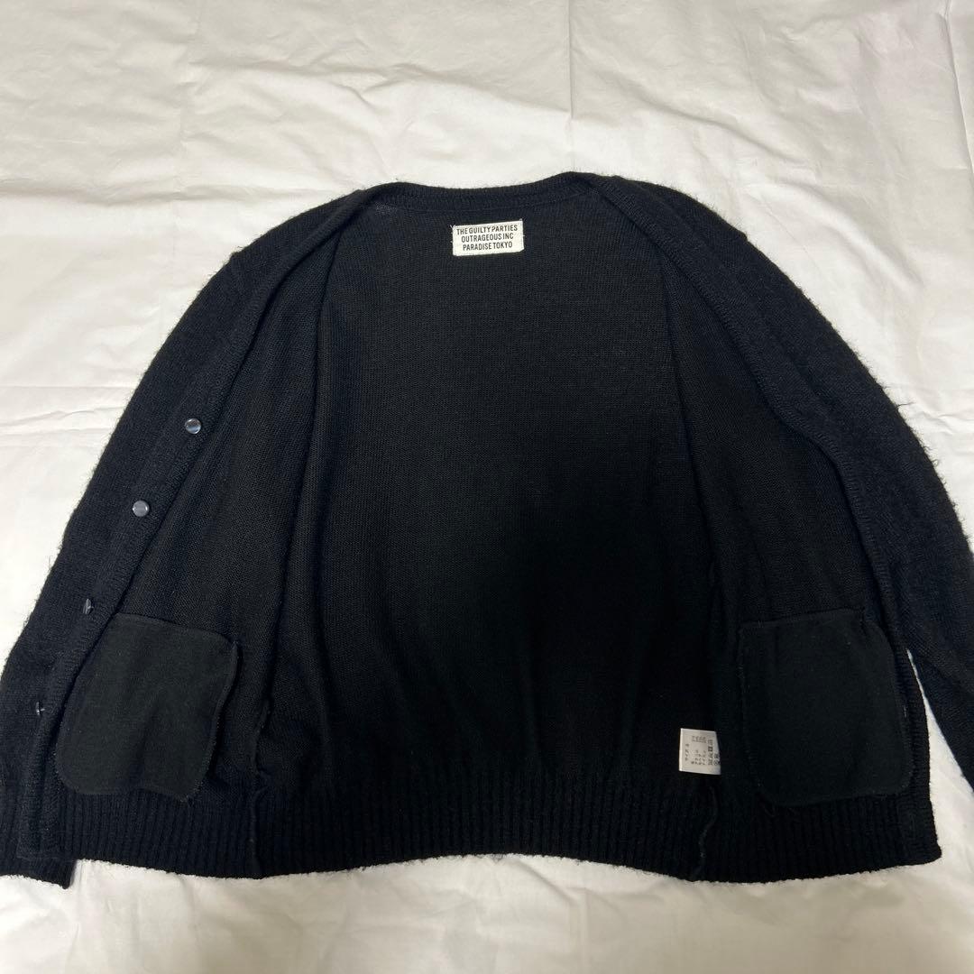 ワコマリアモヘアカーディガンブラック　S WACKOMARIA 野村訓市