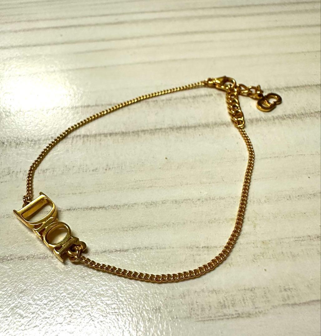 Christian Dior　ディオール　ロゴ　ゴールド　チェーンブレスレット