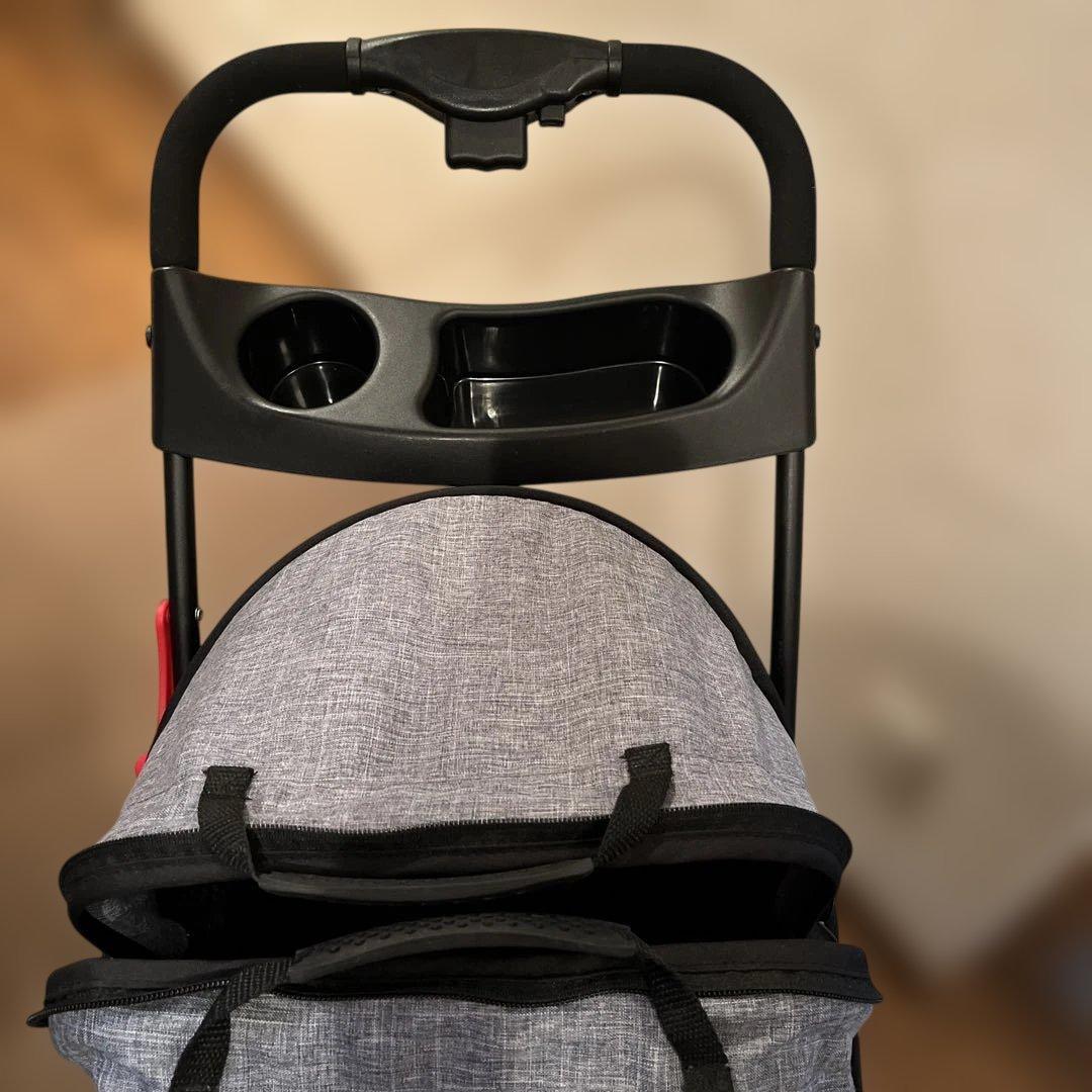 分離型ペットカート取り外し可能 ペット用ベビーカー　グレー　バギー