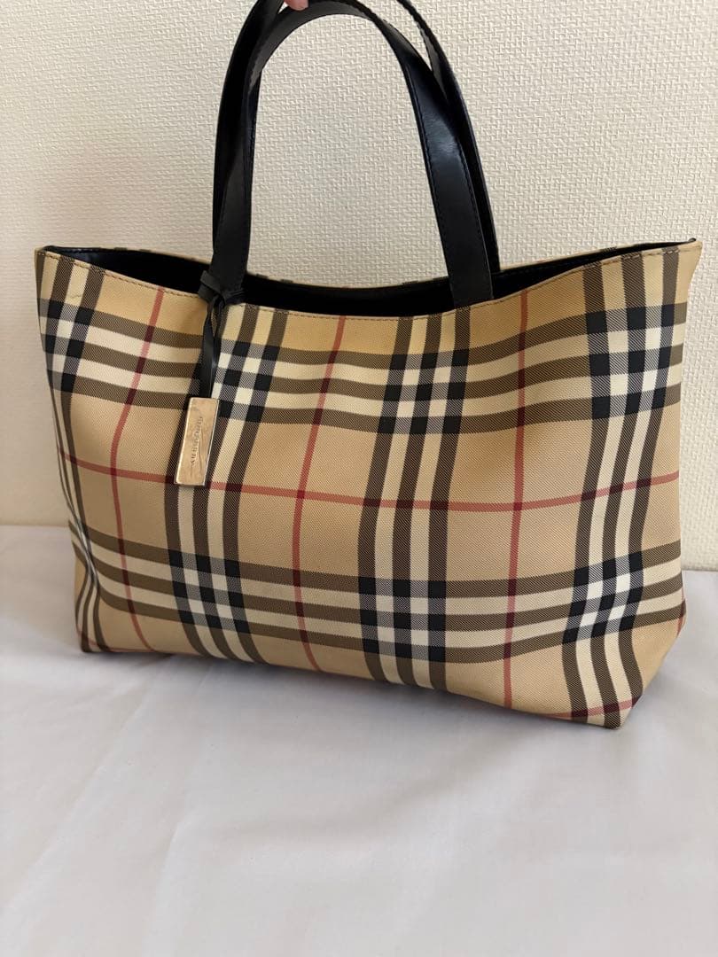 【BURBERRY LONDON】ノバチェック PVC ロゴ金具 底鋲