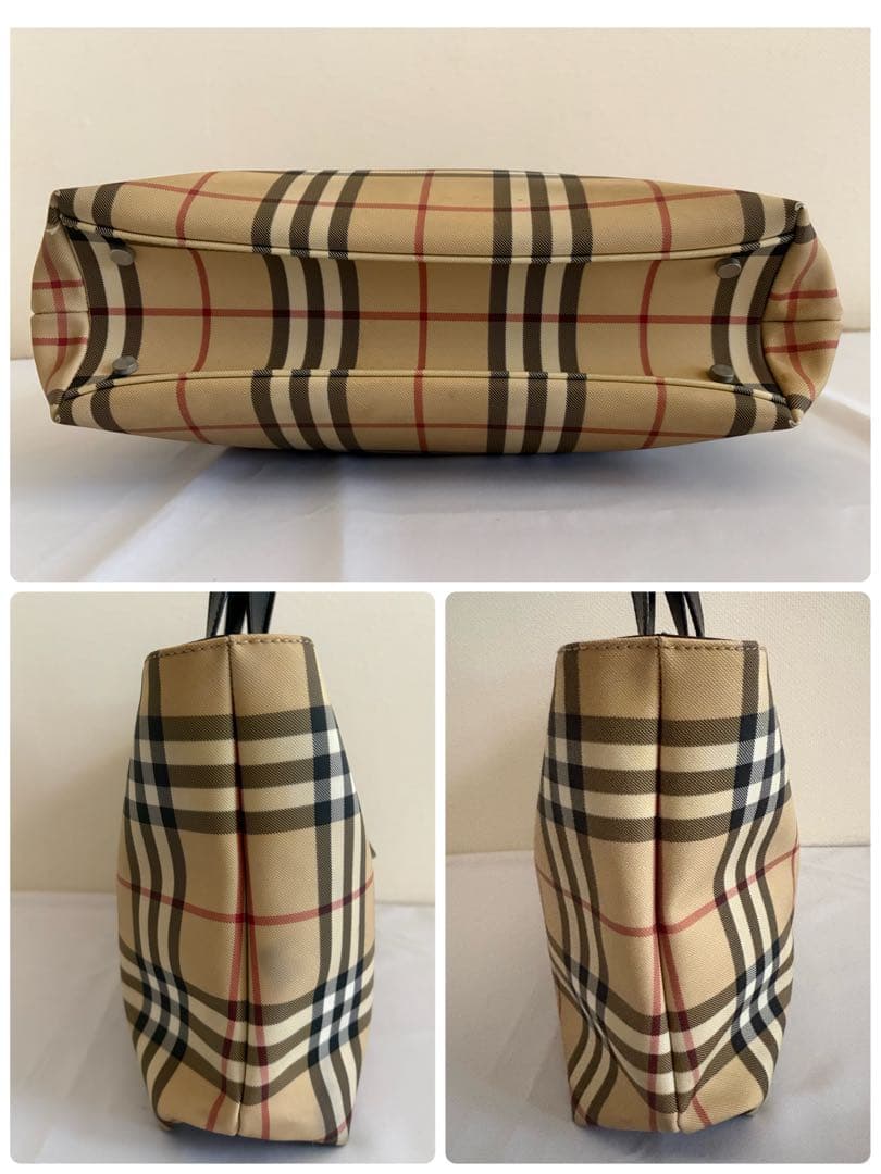 【BURBERRY LONDON】ノバチェック PVC ロゴ金具 底鋲