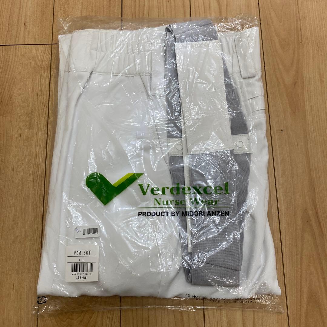 レディースLL ミドリ安全 楽腰パンツ ナースウェア ベルト付 VEM60