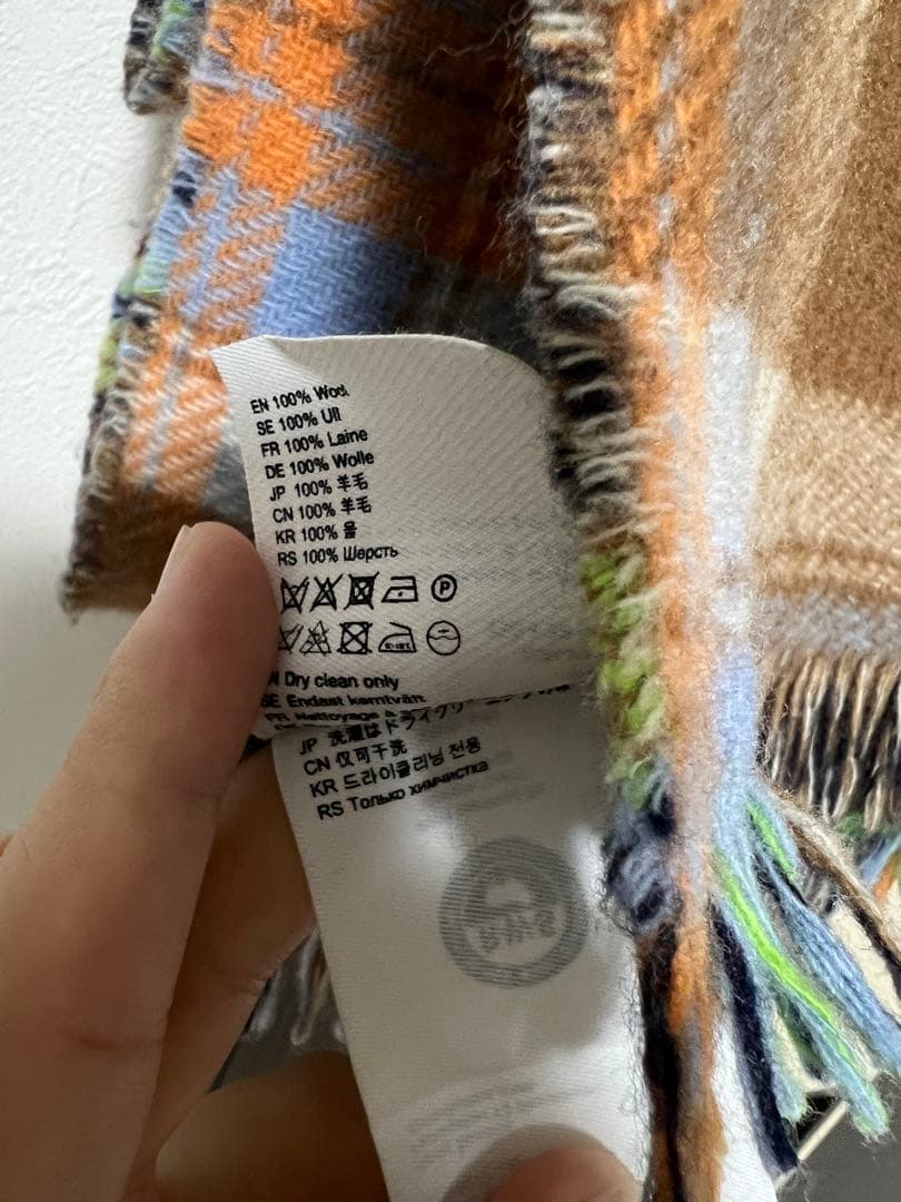 Acne Studios チェック柄マフラー 230x38cm