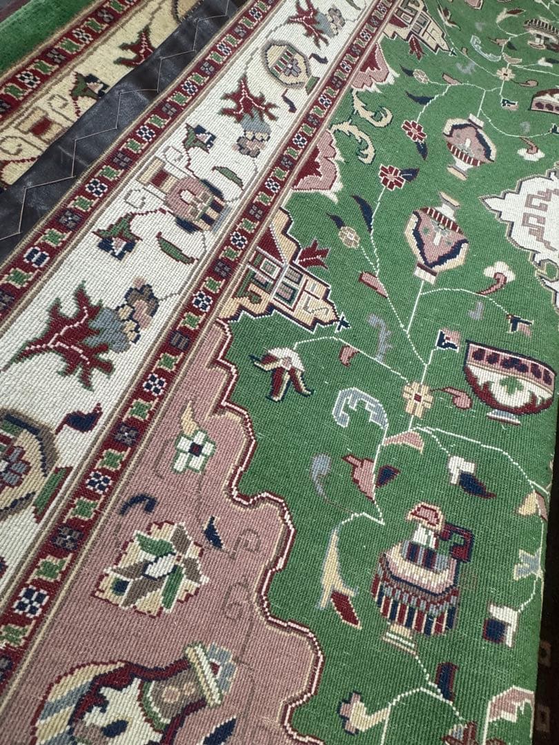 高級 ペルシャ 手織り ラグ