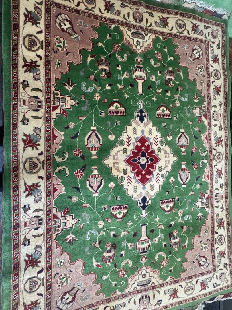 高級 ペルシャ 手織り ラグ