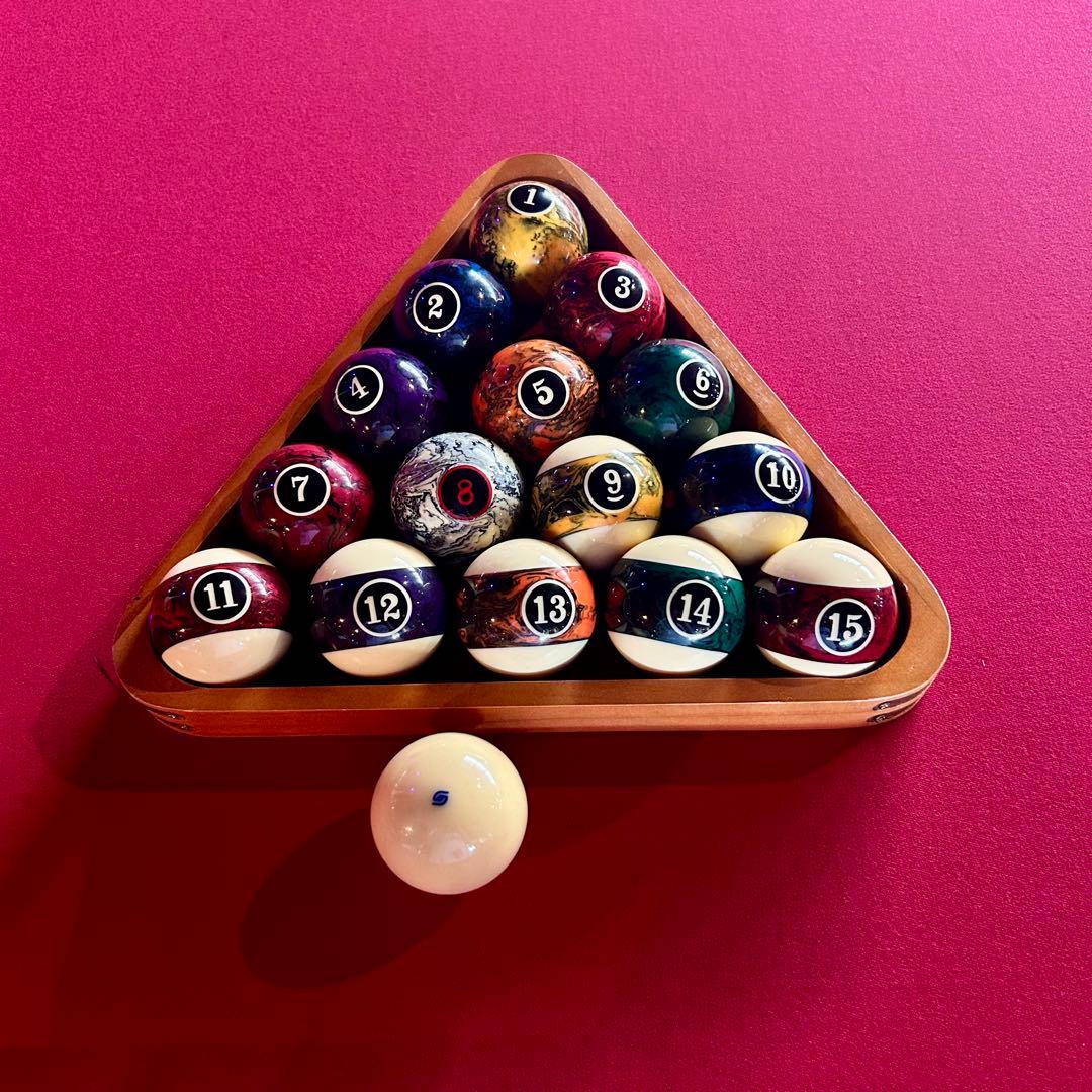 ビリヤード台+キュー+キュー台+ボール2セット+メカニカルブリッジ