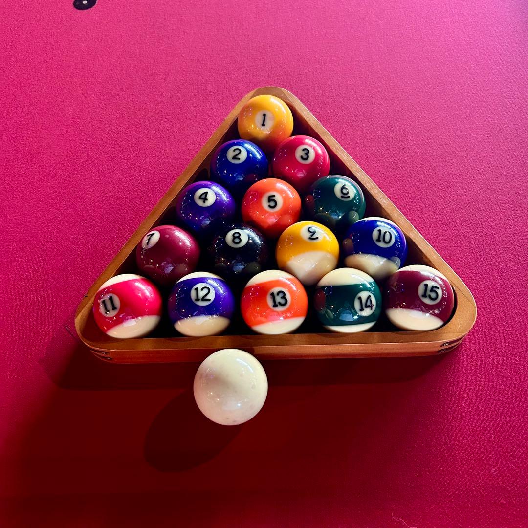 ビリヤード台+キュー+キュー台+ボール2セット+メカニカルブリッジ