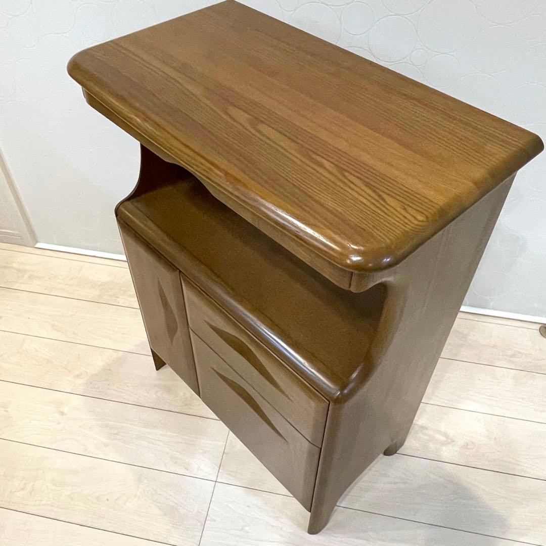 高級家具 【karimoku】カリモク家具 電話台 FAX台 コンセント付き