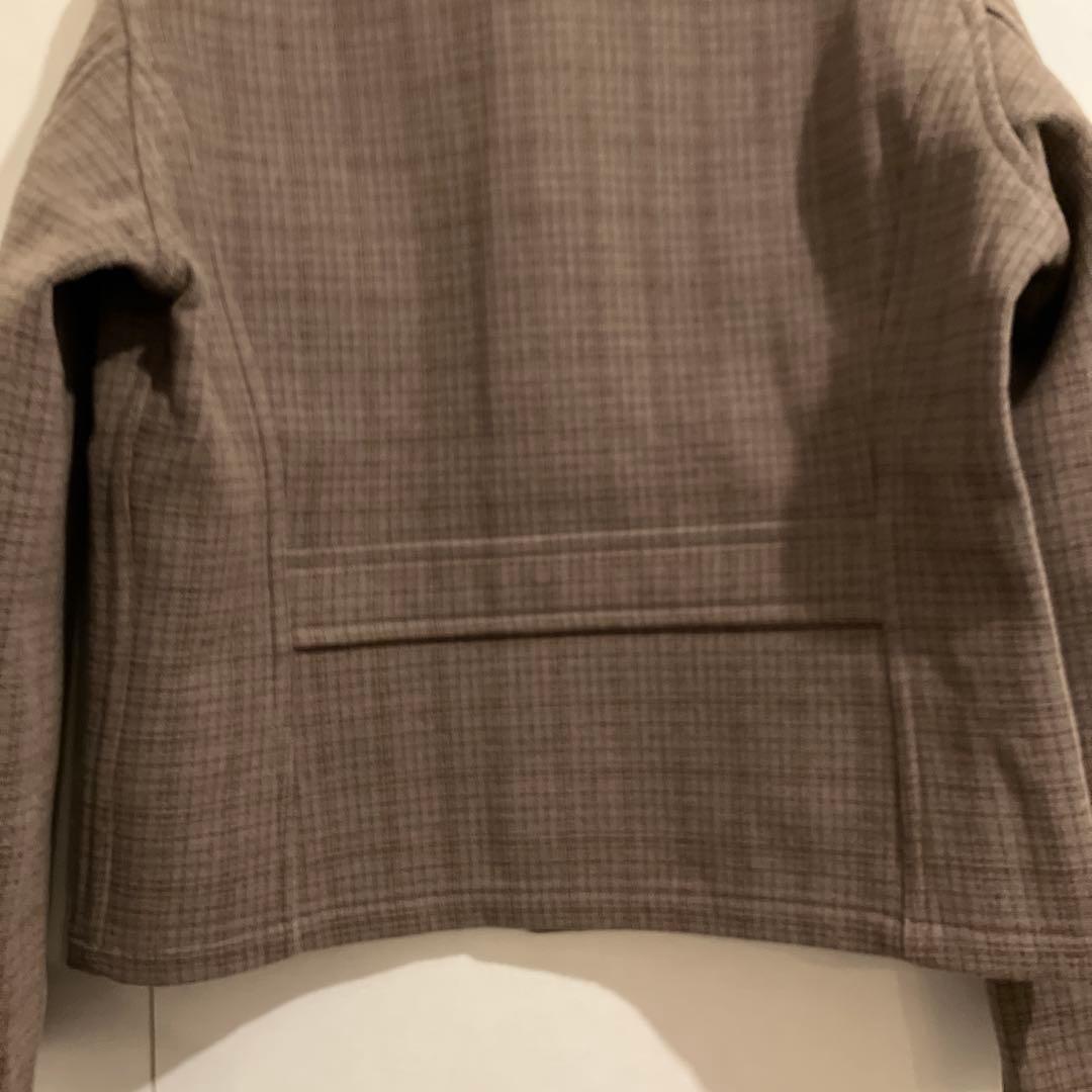 アットラスト ウールスポーツジャケット 42 チェック グレーパープル系