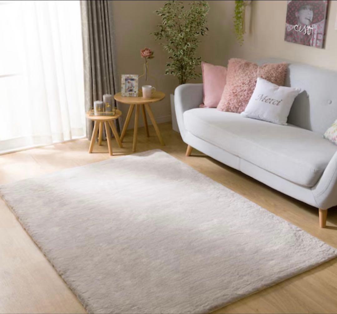 【新品未使用品】　 ニトリウサギラグ3 100×140cmライトモカ