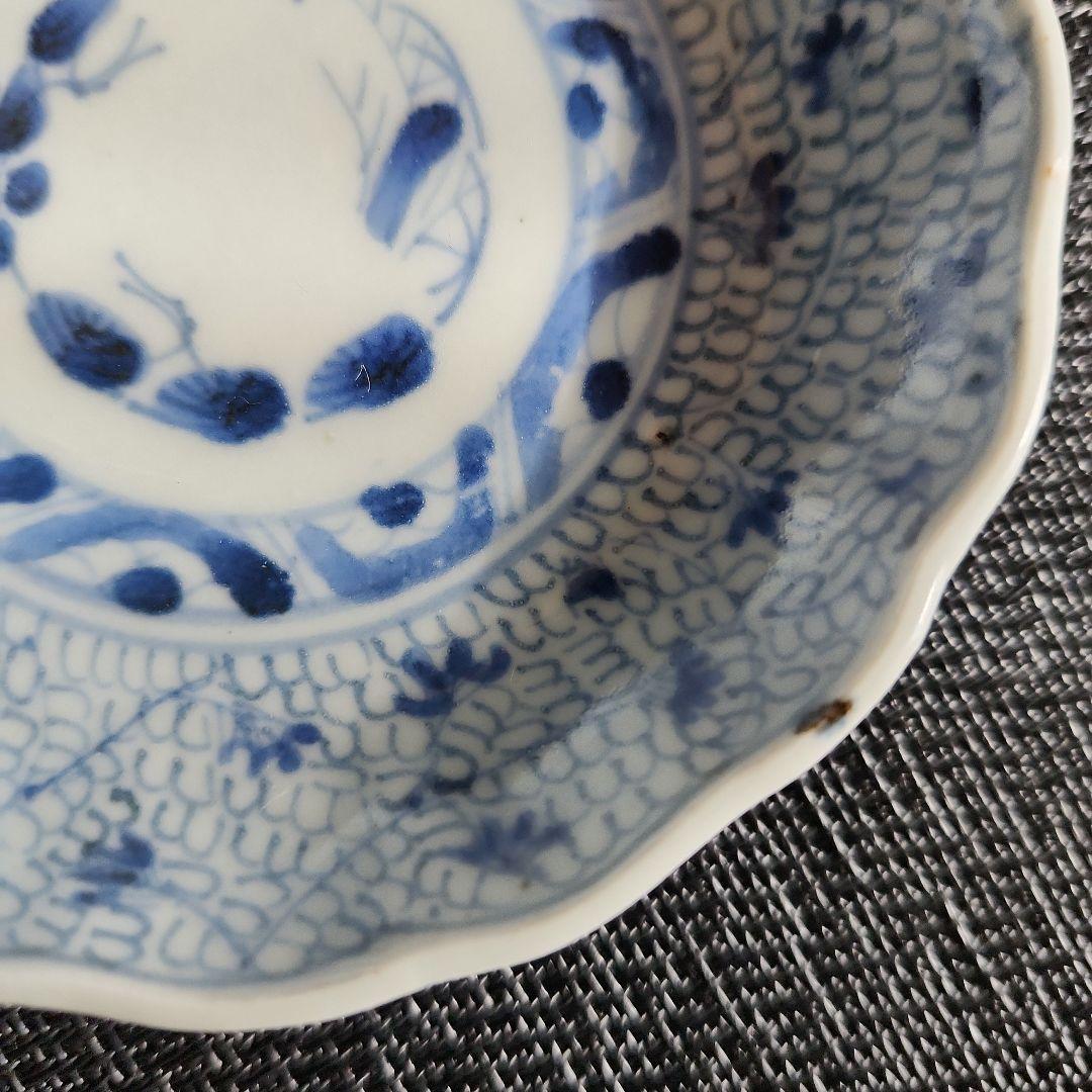 -40//y14　豆皿　微塵唐草　小皿　レトロ