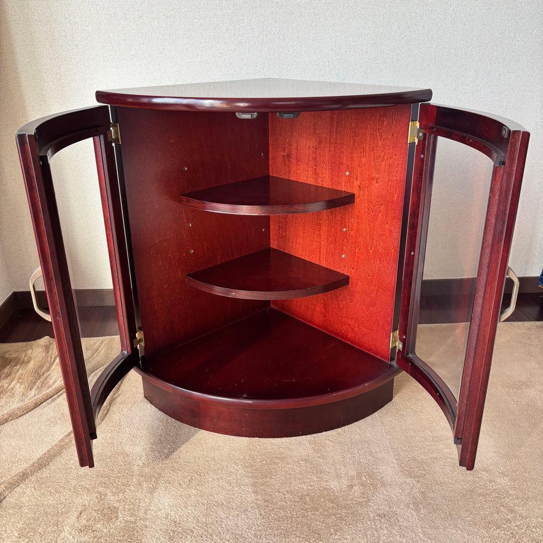 カリモク KARIMOKU コーナーキャビネット 木製 赤茶 オールド