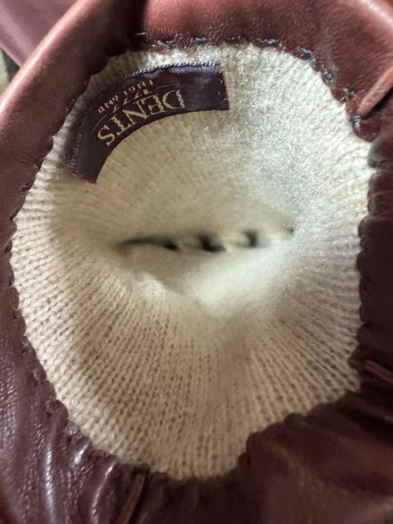 最高峰DENTS のブラウンシープスキンレザー手袋 8ハーフ程度