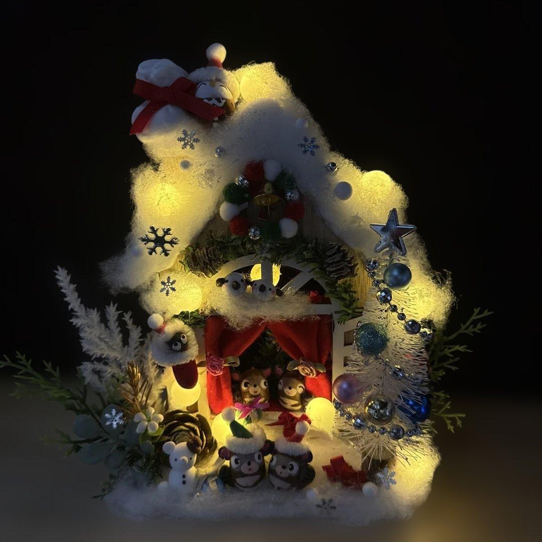 どんぐりアート♡冬のオブジェ3点セット＆ サンタがやってくるオブジェ♡