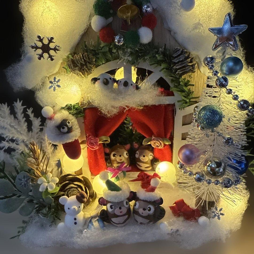 どんぐりアート♡冬のオブジェ3点セット＆ サンタがやってくるオブジェ♡