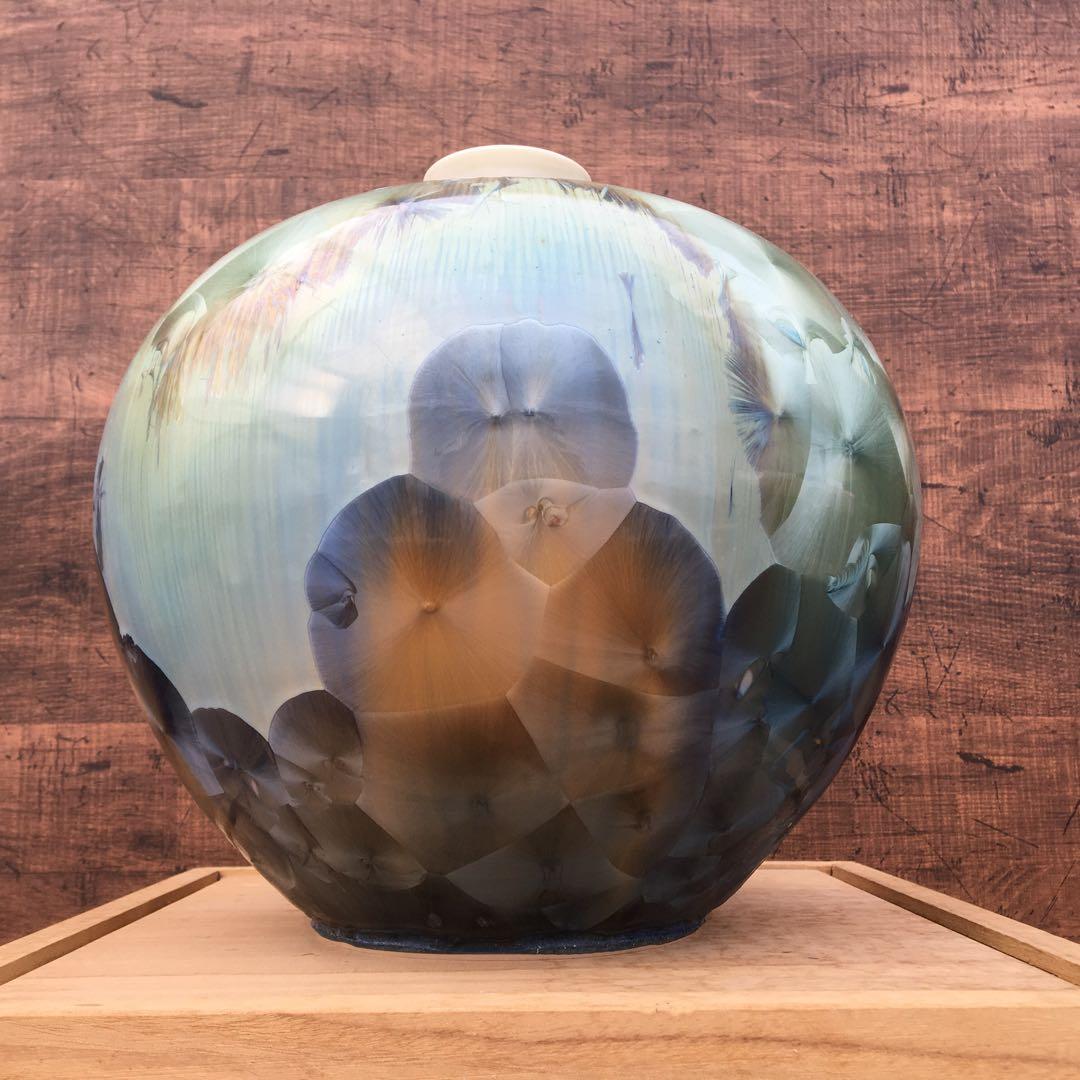 韓国磁器花瓶 慶尚北道 青松窯 共箱付き　管mpr