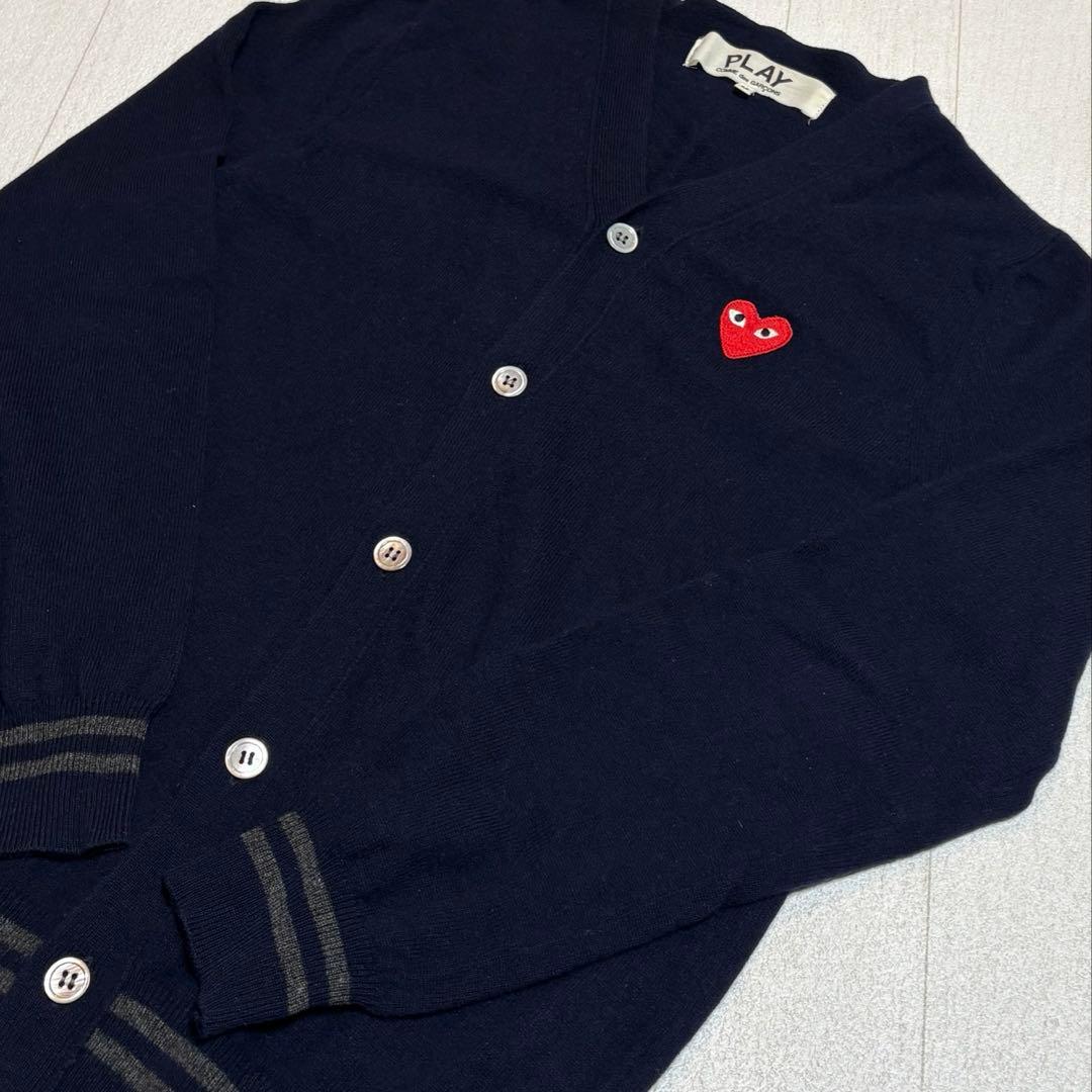 コムデギャルソン ネイビー カーディガン サイズM WooL100%